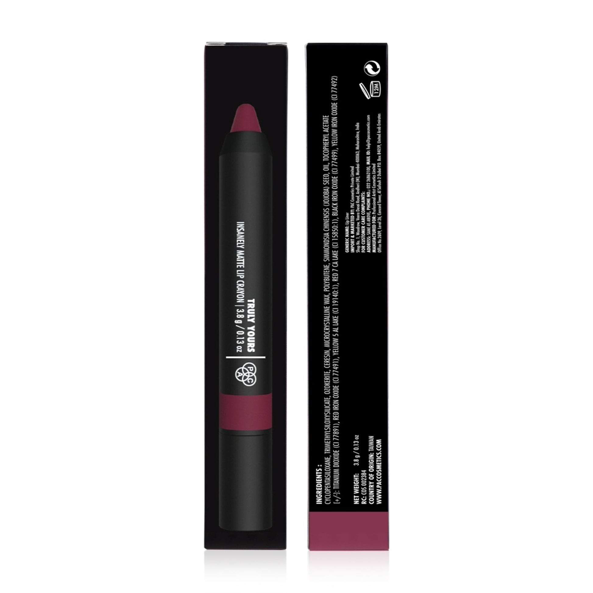 PAC Studio Insanely Matte Lip Crayon - Truly Yours - Distacart