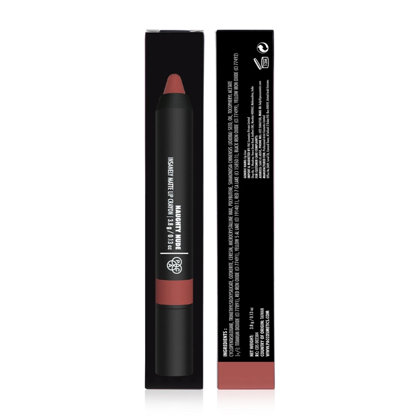 PAC Studio Insanely Matte Lip Crayon - Naughty Nude - Distacart