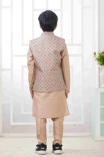 Thumbnail for Raivat Ethnic Art Silk Embroidery Work 3 Pics Jacket Set In Peach Colour - Distacart