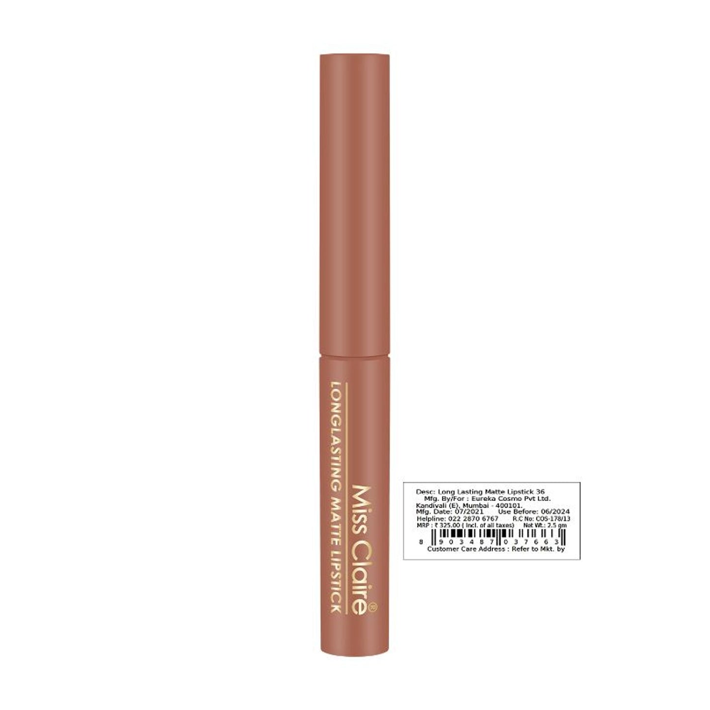 Miss Claire Long Lasting Matte Lipstick - Nude Brown 36 - Distacart