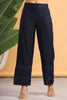 Juniper Navy Blue Solid Rayon Flared Ankle-Length Palazzo - Distacart