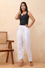 Thumbnail for Vaasva Women White Solid Farshi Pant