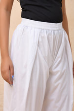 Thumbnail for Vaasva Women White Solid Farshi Pant