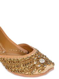 Thumbnail for House of Pataudi Embellished Square Toe Velvet Majoris