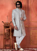 Raivat Ethnic Mens Art Silk Thread Work Indo Western In Grey Colour - Dista