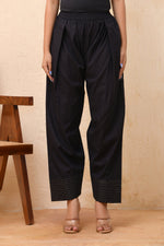 Thumbnail for Vaasva Women Black Solid Farshi Pant
