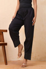 Thumbnail for Vaasva Women Black Solid Farshi Pant