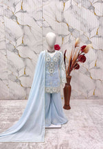 Thumbnail for Teeya Creation New Kids Latest Trendy Kurta Palazzo Set-Blue - Dista