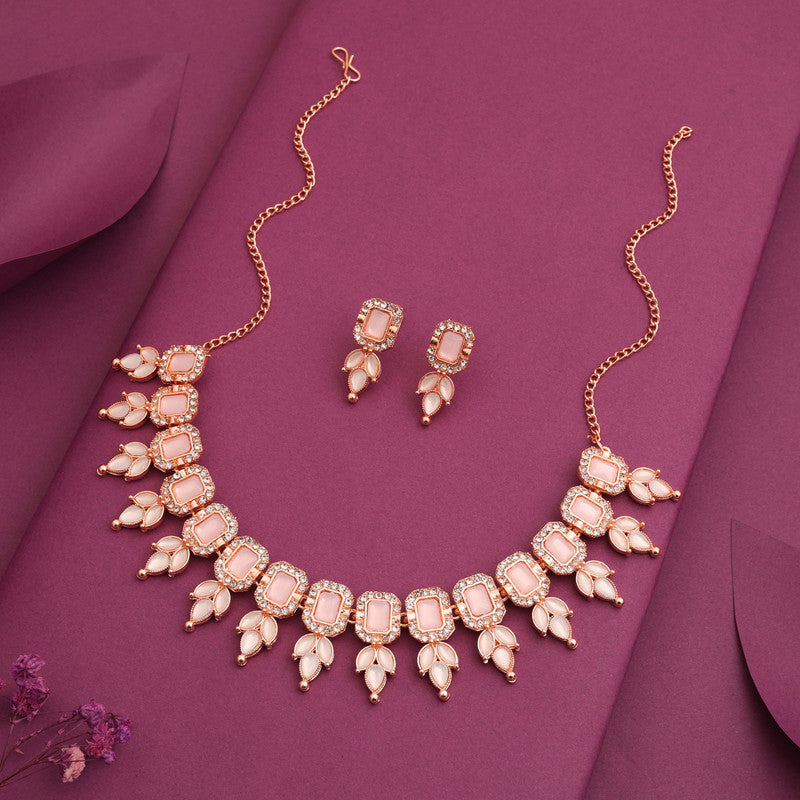 Tehzeeb Creationss Baby Pink Colour Choker With Stud - Distacart