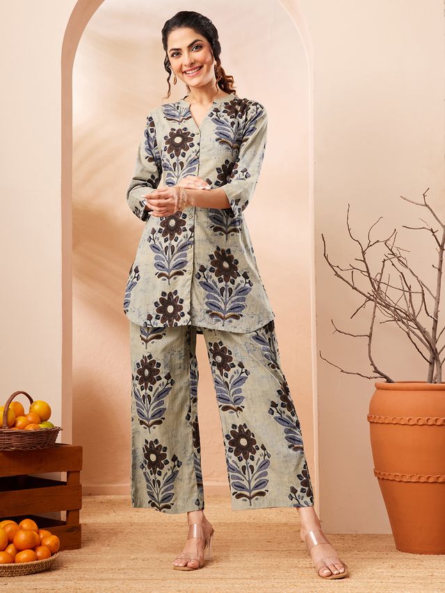 Janasya Multi Straight Cotton Co-Ords - Dista