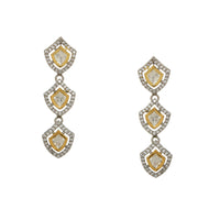 Thumbnail for 3 Tier Kundan and Diamond Earrings (Silver) - Ruby Raang - Distacart