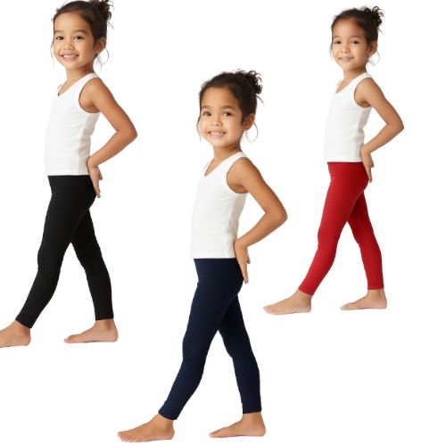 Chilins Lycra Black,Blue,Red Cotton Legging for Girls