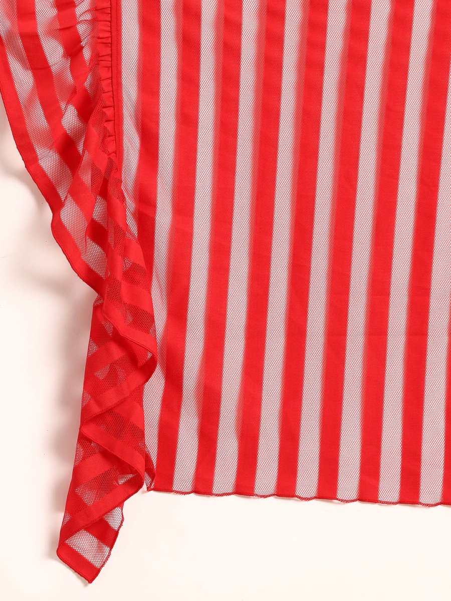 Ahalyaa Striped Net Ready To Wear Saree - Distacart