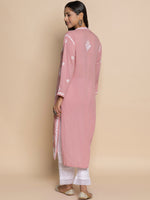 Thumbnail for HOUSE OF KARI Floral Embroidered Fizaa Chikankari Pure Cotton Straight Kurta - Distacart