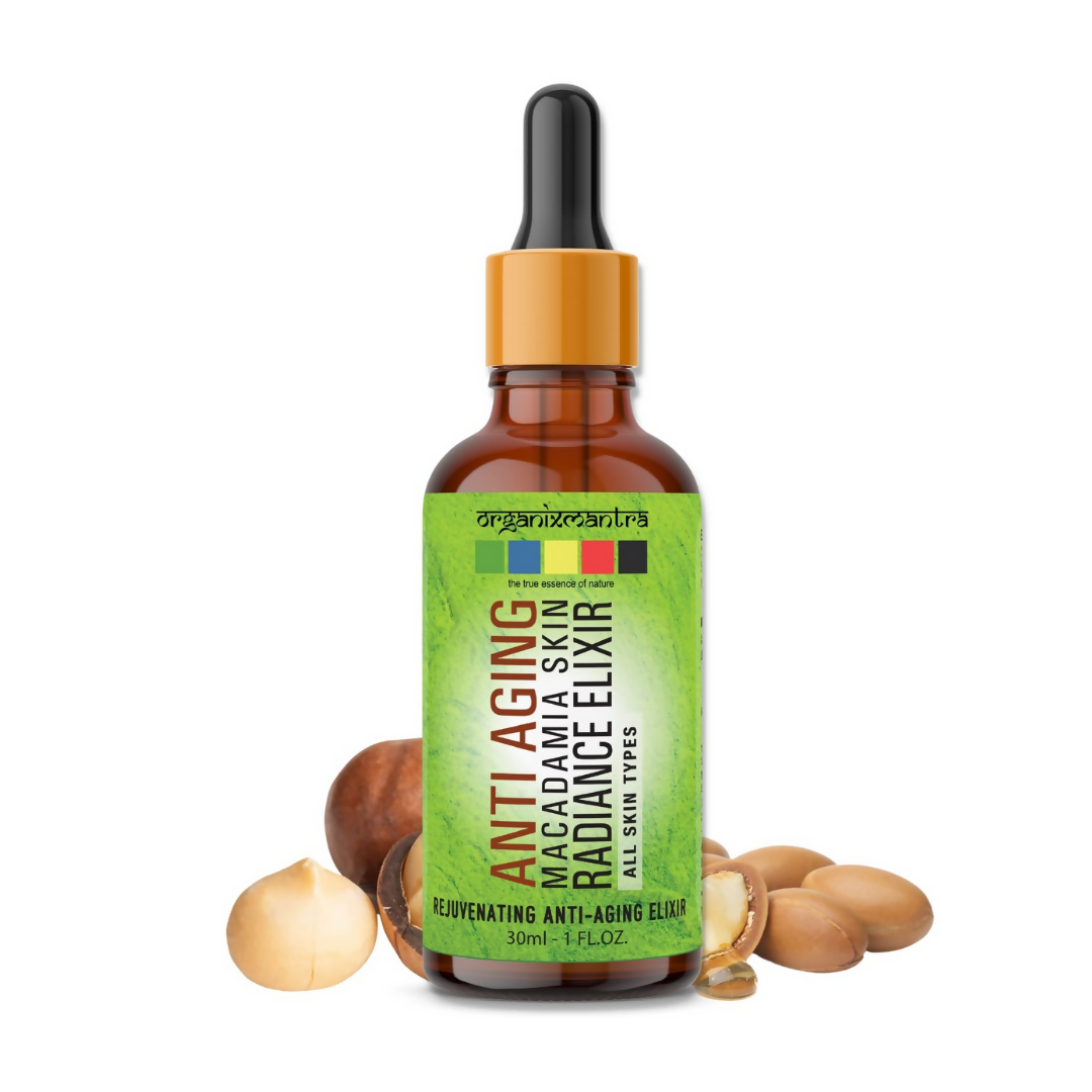 Organix Mantra Anti-Aging Macadamia Radiance Elixir Natural Face Care Serum - Distacart