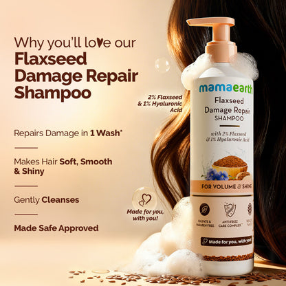 Mamaearth Flaxseed Damage Repair Shampoo - Dista