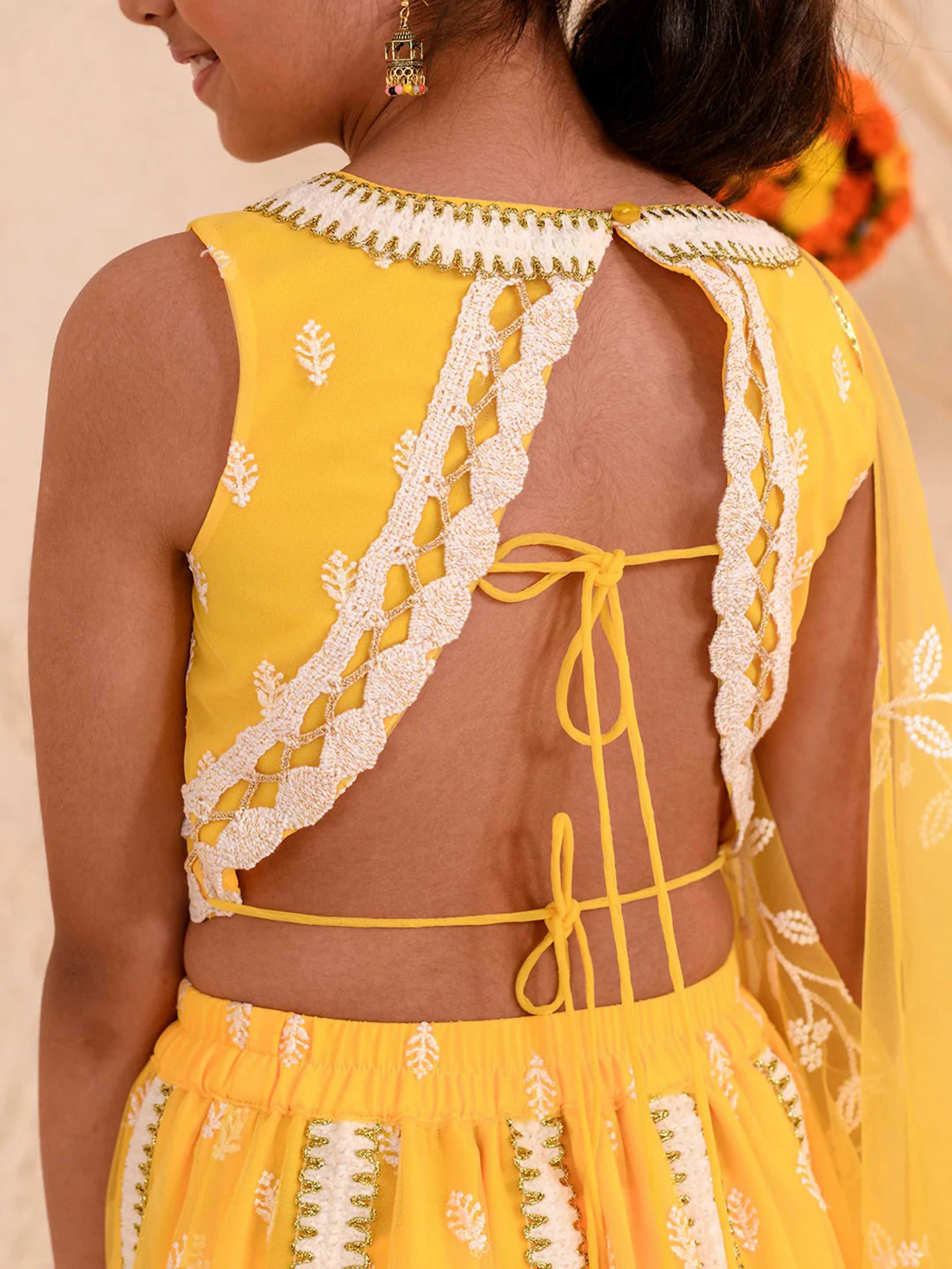 Joban Fashion Girl's Yellow Color Lehenga Choli