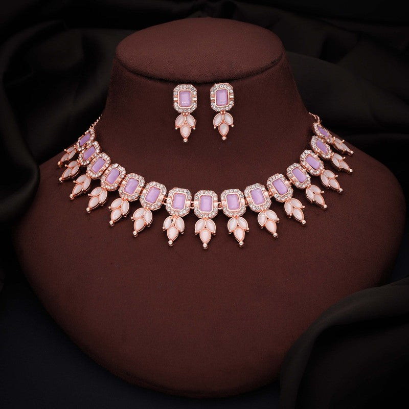 Tehzeeb Creationss Lavender Colour Choker With Stud - Distacart