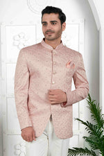 Thumbnail for Raivat Ethnic Art Silk Thread Work Jodhpuri In Peach Colour