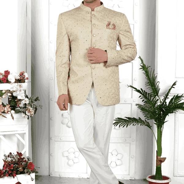 Raivat Ethnic Art Silk Thread Work Jodhpuri In Pista Green Colour