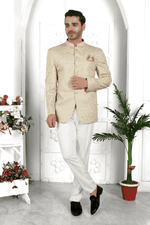 Thumbnail for Raivat Ethnic Art Silk Thread Work Jodhpuri In Pista Green Colour