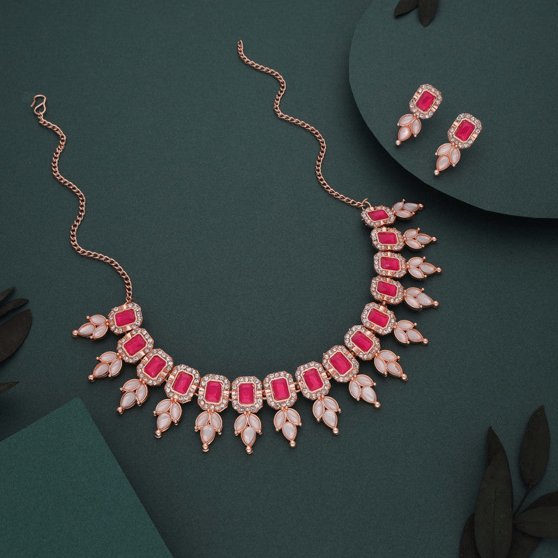 Tehzeeb Creationss Pink Colour Choker With Stud - Distacart
