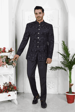 Thumbnail for Raivat Ethnic Velvet Thread Work Jodhpuri In Blue Colour