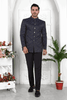 Raivat Ethnic Jacquard Silk Thread Work Jodhpuri In Navy Blue Colour - Distacart