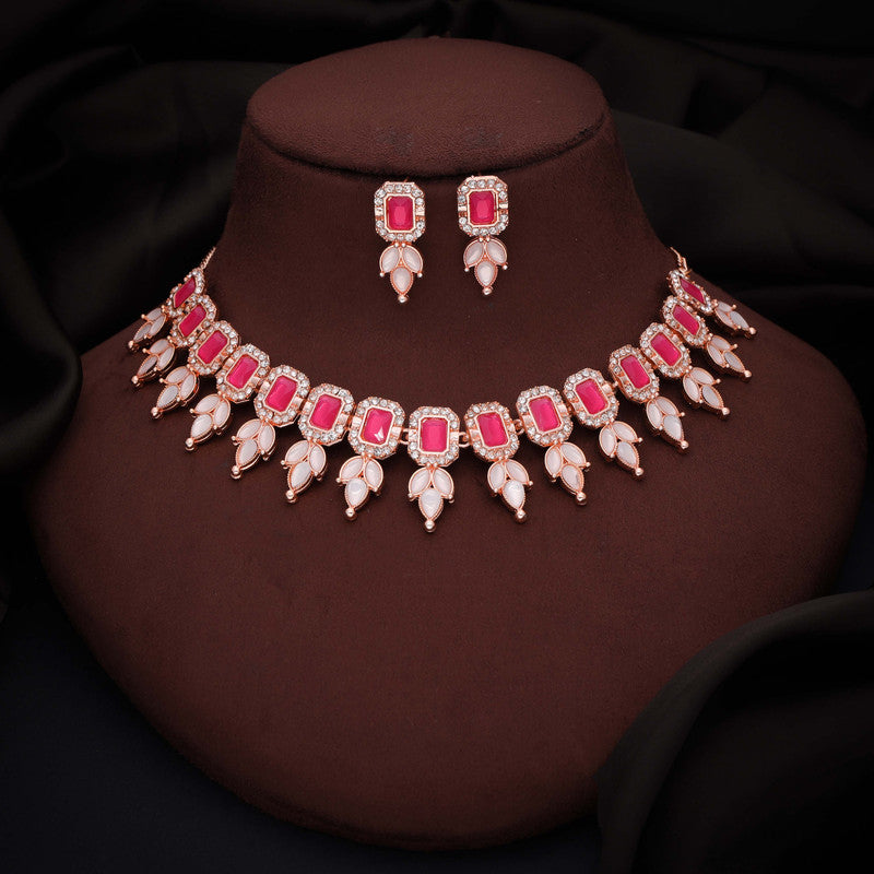Tehzeeb Creationss Pink Colour Choker With Stud - Distacart