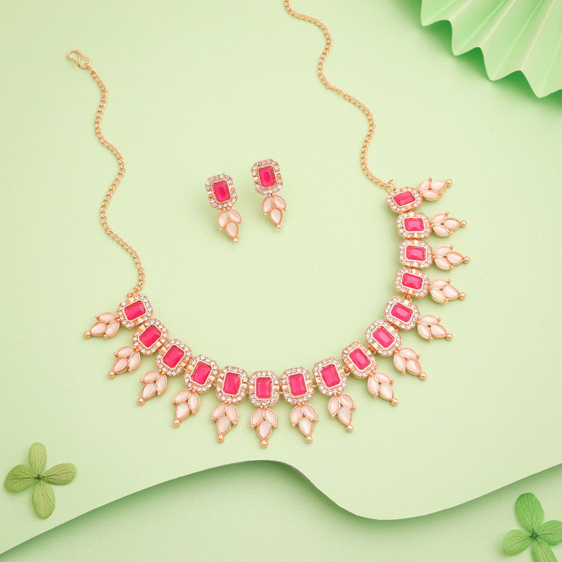 Tehzeeb Creationss Pink Colour Choker With Stud - Distacart