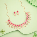 Thumbnail for Tehzeeb Creationss Pink Colour Choker With Stud - Distacart