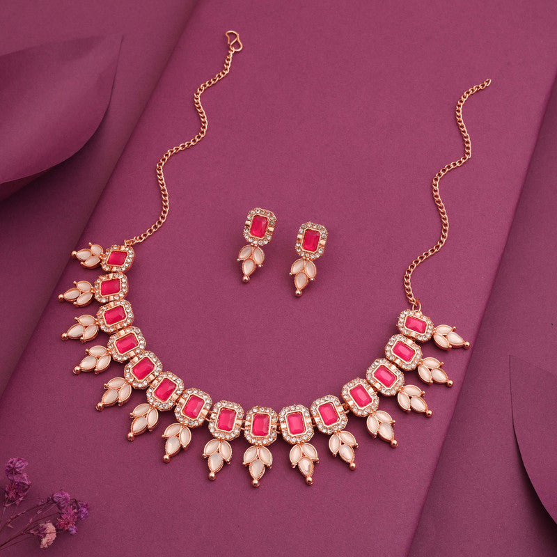Tehzeeb Creationss Pink Colour Choker With Stud - Distacart