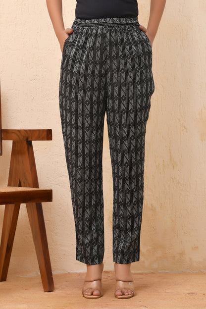 Vaasva Women Dobby Straight Pants - Distacart