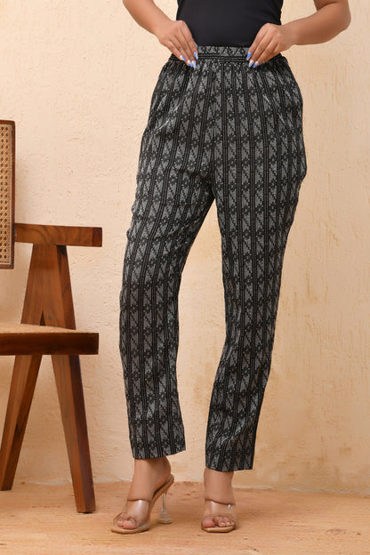 Vaasva Women Dobby Straight Pants - Distacart