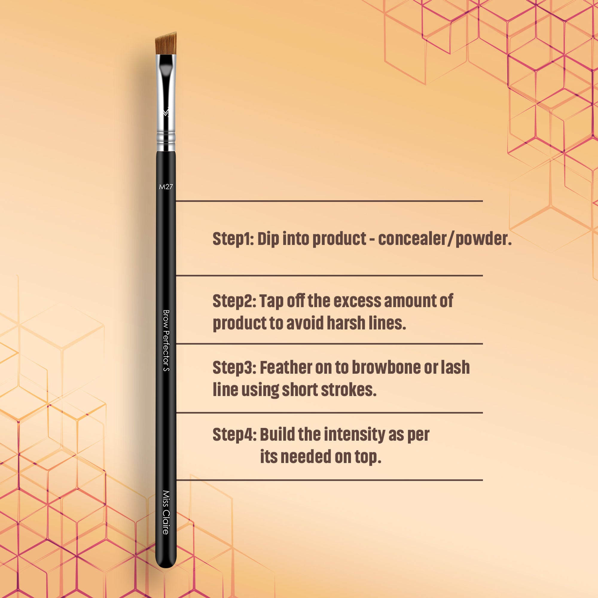 Miss Claire M27 - Brow Perfector Brush (S) - Chrome