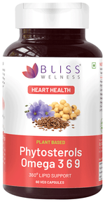 Thumbnail for bliss welness heart health phytosterols omega 3 6 9 veg capsule vegicap