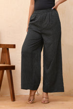 Thumbnail for Vaasva Women Black Kantha Flared Pants