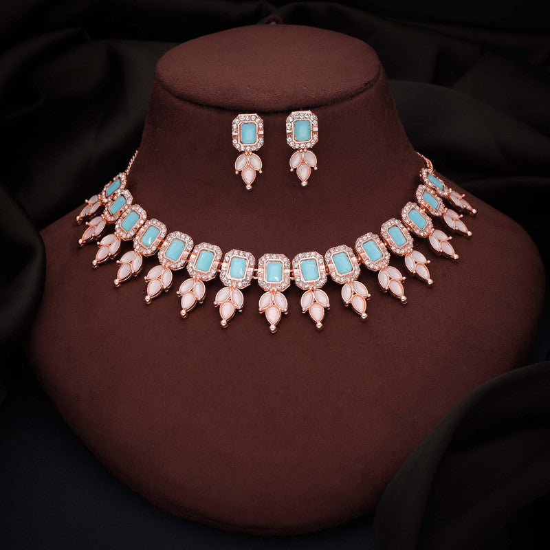 Tehzeeb Creationss Sky Blue Colour Choker With Stud - Distacart
