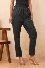 Thumbnail for Vaasva Women Black Kantha Straight Fit Pants