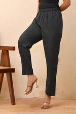 Thumbnail for Vaasva Women Black Kantha Straight Fit Pants