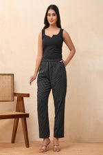 Thumbnail for Vaasva Women Black Kantha Straight Fit Pants