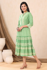 Thumbnail for Juniper Green Viscose Rayon Dress - Distacart