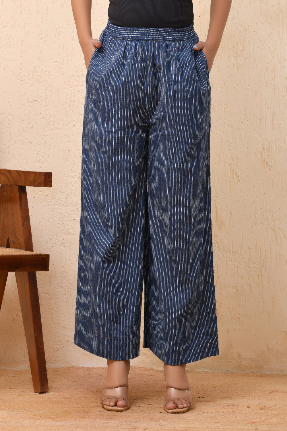 Vaasva Women Royal Blue Palazzo Pants - Distacart