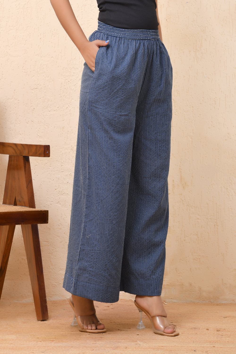 Vaasva Women Royal Blue Palazzo Pants