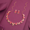 Tehzeeb Creations Gold Pleate Pink Choker Necklace With Stud - Distacart