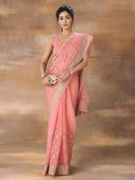 Thumbnail for kasee Floral Embroidered Saree With Blouse Piece - Distacart