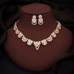 Thumbnail for Tehzeeb Creations Gold Pleate Sea Green Choker Necklace With Stud - Distacart