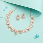 Thumbnail for Tehzeeb Creations Gold Pleate White Choker Necklace With Stud - Distacart