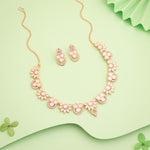 Thumbnail for Tehzeeb Creations Gold Pleate White Choker Necklace With Stud - Distacart