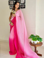 Thumbnail for Anouk Embellished Sequinned Pure Georgette Designer Saree - Distacart